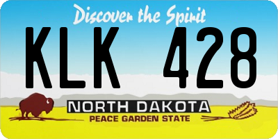 ND license plate KLK428