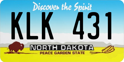 ND license plate KLK431
