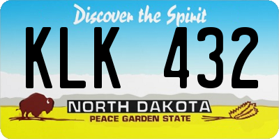 ND license plate KLK432
