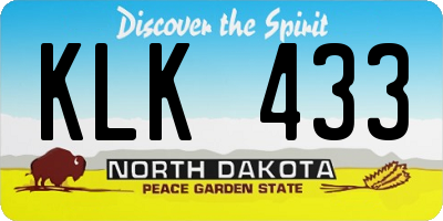 ND license plate KLK433