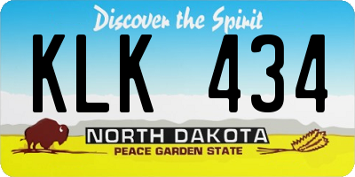 ND license plate KLK434