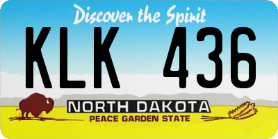 ND license plate KLK436