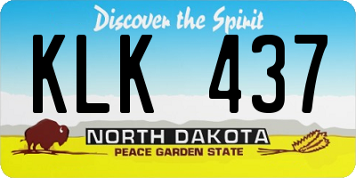 ND license plate KLK437