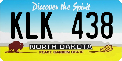 ND license plate KLK438