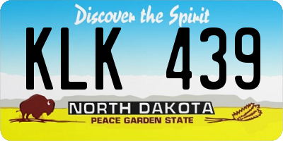 ND license plate KLK439