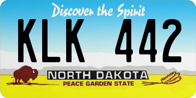 ND license plate KLK442