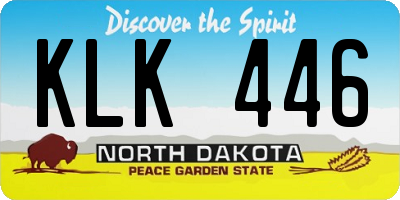 ND license plate KLK446