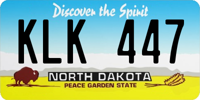 ND license plate KLK447