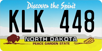 ND license plate KLK448