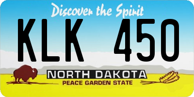 ND license plate KLK450