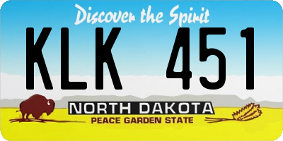 ND license plate KLK451