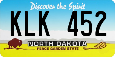 ND license plate KLK452