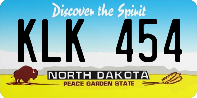 ND license plate KLK454
