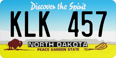 ND license plate KLK457