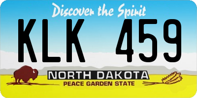 ND license plate KLK459