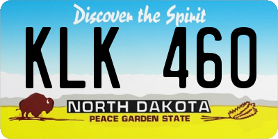 ND license plate KLK460