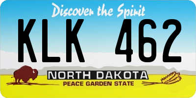 ND license plate KLK462