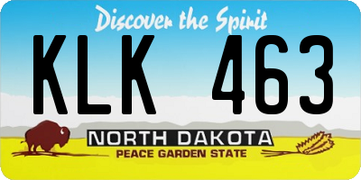 ND license plate KLK463