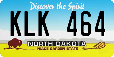 ND license plate KLK464