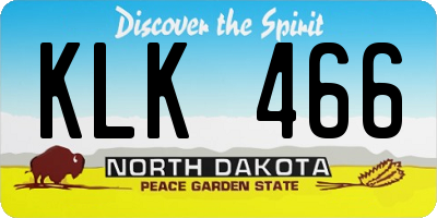 ND license plate KLK466