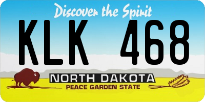 ND license plate KLK468