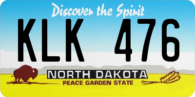 ND license plate KLK476