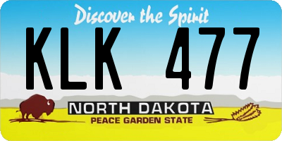 ND license plate KLK477