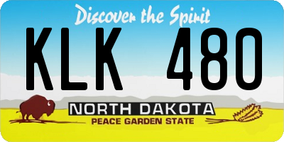 ND license plate KLK480
