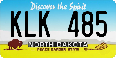 ND license plate KLK485