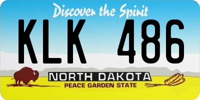 ND license plate KLK486