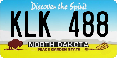 ND license plate KLK488