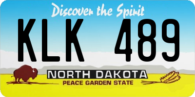 ND license plate KLK489