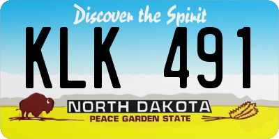 ND license plate KLK491