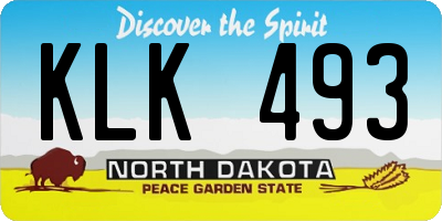 ND license plate KLK493