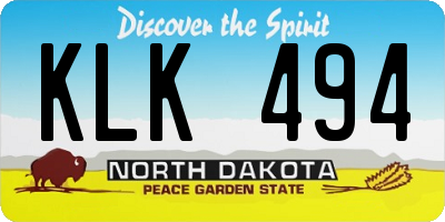 ND license plate KLK494
