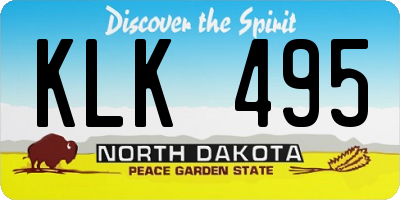 ND license plate KLK495