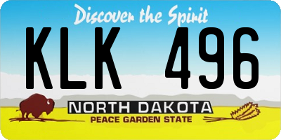 ND license plate KLK496