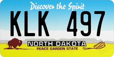ND license plate KLK497
