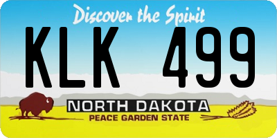 ND license plate KLK499