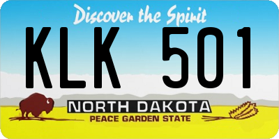 ND license plate KLK501