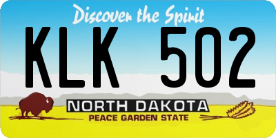 ND license plate KLK502