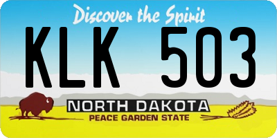 ND license plate KLK503