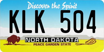 ND license plate KLK504