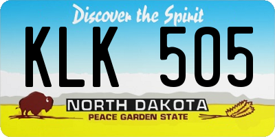 ND license plate KLK505