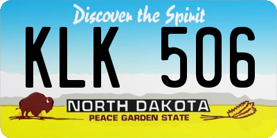 ND license plate KLK506
