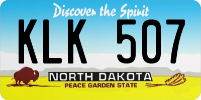 ND license plate KLK507