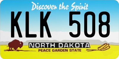 ND license plate KLK508