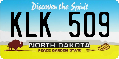 ND license plate KLK509