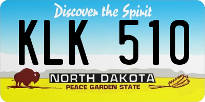 ND license plate KLK510