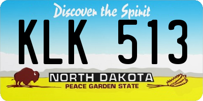 ND license plate KLK513